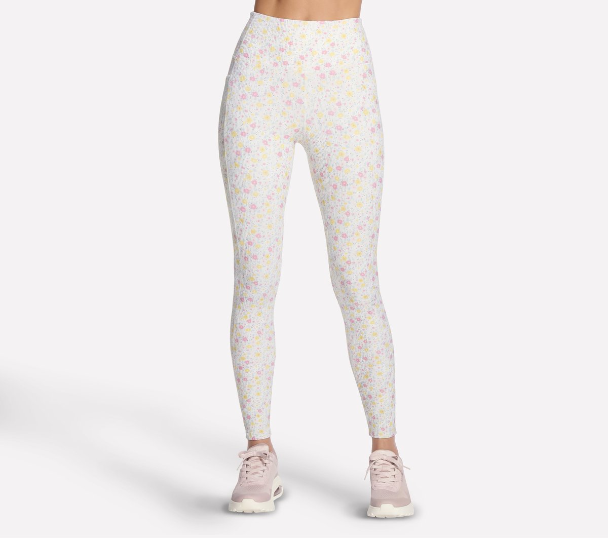Skechers For sale | Women GO WALK Rib Floral Full Length High-Waisted Legging