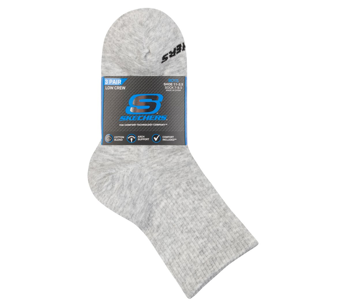 Skechers US | Kids|Clothing 3 Pack Boys' Crew Cotton Socks